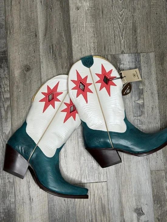 ARIAT WOMEN STARLIGHT WESTERN BOOTS - SNIP TOE TURQUOISE size 8 rodeo stagecoach - Picture 3 of 12